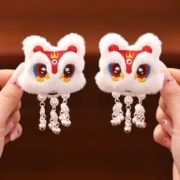 1pc Xingshi tassel hair clip, red New Year hair clip, Chinese style cute women's autumn and winter ancient style Hanfu headwear