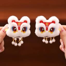 1pc Xingshi tassel hair clip, red New Year hair clip, Chinese style cute women's autumn and winter ancient style Hanfu headwear