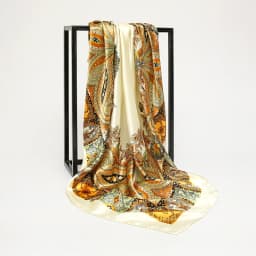 Fashion Square Silk Scarf Women Printed Chain Satin Neckerchief Mulim Hijab Luxury Shawl Hairband Bandana Foulard 90*90cm