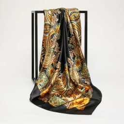 Fashion Square Silk Scarf Women Printed Chain Satin Neckerchief Mulim Hijab Luxury Shawl Hairband Bandana Foulard 90*90cm