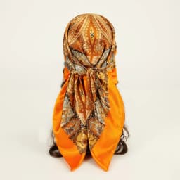 Fashion Square Silk Scarf Women Printed Chain Satin Neckerchief Mulim Hijab Luxury Shawl Hairband Bandana Foulard 90*90cm