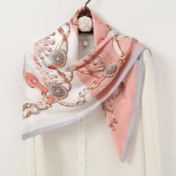 Fashion Square Silk Scarf Women Printed Chain Satin Neckerchief Mulim Hijab Luxury Shawl Hairband Bandana Foulard 90*90cm