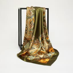 Fashion Square Silk Scarf Women Printed Chain Satin Neckerchief Mulim Hijab Luxury Shawl Hairband Bandana Foulard 90*90cm