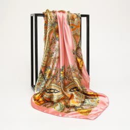 Fashion Square Silk Scarf Women Printed Chain Satin Neckerchief Mulim Hijab Luxury Shawl Hairband Bandana Foulard 90*90cm
