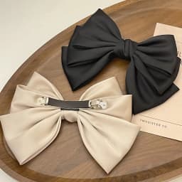1pc Korean version autumn and winter new black bow hair clip, hair clip, back of the head clip, top clip, hair accessory