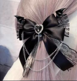 Women's Harajuku Steampunk Handmade Headwear Double Ponytails Subculture Japanese Spicy Girls Lolita Y2K Gothic bow Hairpins