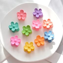 10PCS Cute Candy Color Mini Matte Flower Hair Crab Claw Clips For Women Girl Sweet Side Clip Barrette Hairpin Hair Accessories