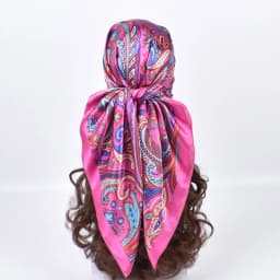 High Quality Silk Scarves Women Square Satin Hijab Scarf Plain Handkerchief Shawls Wraps Head Female Headband Islamic Bandanna