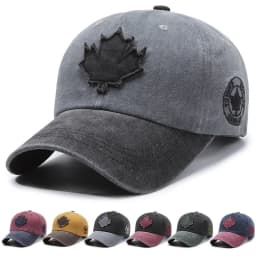 European and American Maple Leaf Retro Baseball Men and Women Washed Cotton Duck Tongue Spring Summer Outdoor Color Matching Hat
