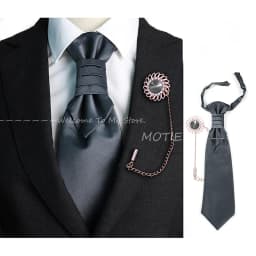 Newest Men's Soild Color Tie Brooch Set Red Ajustable NeckTie Luxury Gemstone Brooch Classic Suit Tuxedo Groom Wedding Accessory