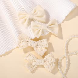 4Pcs/Set Solid Color Lace Hair Clips for Girls Handmade Velvet Bowknot Baby Hairpins Headwear Hair Accessories Wholesale
