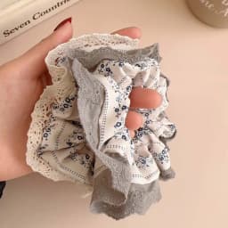 2025 New White Gray Floral Scrunchies Hairbands Lace Sweet Hair Ropes Ties Girls Preppy Chic Rubber Band Elegant Ponytail Holder