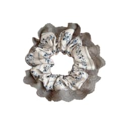 2025 New White Gray Floral Scrunchies Hairbands Lace Sweet Hair Ropes Ties Girls Preppy Chic Rubber Band Elegant Ponytail Holder