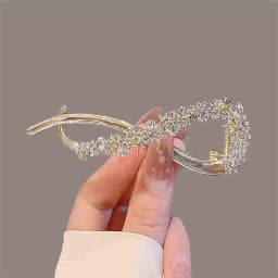 Fashion Rhinestone Banana Clip Hair Clasp Elegant Irregular Women Hair Clip Girl Claw Headdress Hair Accessories Korean Hairpin