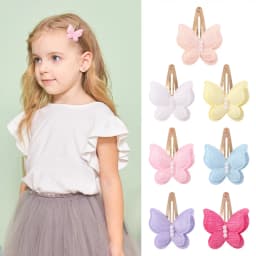 4Pcs/set Butterfly Hair Clip Set for Girls Double Layered Bow Cute Bangs Hair Pin Cotton Safe Kids Baby Hair Accessories Set