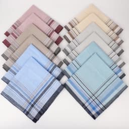 12-Pack Pure Cotton Soft and Comfortable Handkerchiefs, Unisex Handkerchiefs, Wedding Season Gifts, Pocket Towels