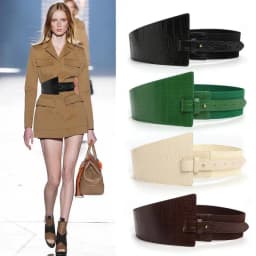 Super Cheap Ladies Waist Seal New Design Women Factory Stock Autumn Leather Outer Dress Wide Elastic Belt Comfortable Green