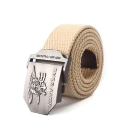 Men Army Military Canvas Belt Vintage NAVY SEAL Metal Buckle Luxury Jeans Belt Army Tactical Belts for Women Strap Male