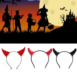 Unique Role Play Devil Hair Hoop Glitter Horn Headdress Halloween Headband