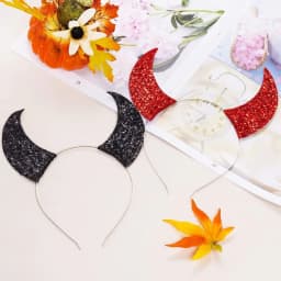 Unique Role Play Devil Hair Hoop Glitter Horn Headdress Halloween Headband