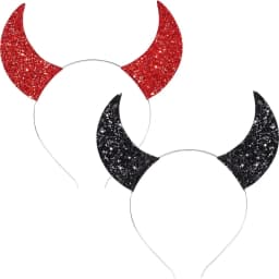 Unique Role Play Devil Hair Hoop Glitter Horn Headdress Halloween Headband