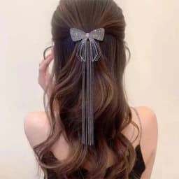 Glitter Shark Grip Clips Korean Style Sweety Romantic Hair Claws Butterfly Shape Girls Pearl Tassel Metal Jewelry Hair Accessory