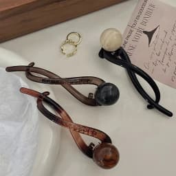 New Twist Hair Clip Plastic Acrylic Bead Imitation Pearl Hairpin Twisted Design Women Hairs Accessories Hair Clips Hair Bow