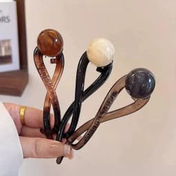New Twist Hair Clip Plastic Acrylic Bead Imitation Pearl Hairpin Twisted Design Women Hairs Accessories Hair Clips Hair Bow