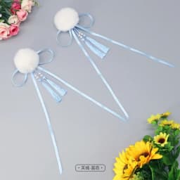 Cloth Chun-Li Hair Bun Clip Barrettes Duckbill Clip Chinese Style Hairpin Hair Accessories Tassel Bowknot Tassel Hair Clip Party