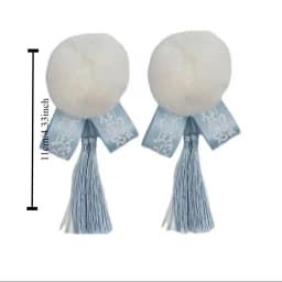 Cloth Chun-Li Hair Bun Clip Barrettes Duckbill Clip Chinese Style Hairpin Hair Accessories Tassel Bowknot Tassel Hair Clip Party