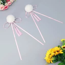 Cloth Chun-Li Hair Bun Clip Barrettes Duckbill Clip Chinese Style Hairpin Hair Accessories Tassel Bowknot Tassel Hair Clip Party