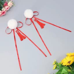 Cloth Chun-Li Hair Bun Clip Barrettes Duckbill Clip Chinese Style Hairpin Hair Accessories Tassel Bowknot Tassel Hair Clip Party