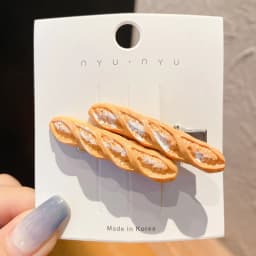 1/5pcs funny food hair clip for women; cute duck mouth clip; side bangs pizza hot dog bread popular hair pin
