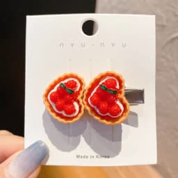 1/5pcs funny food hair clip for women; cute duck mouth clip; side bangs pizza hot dog bread popular hair pin