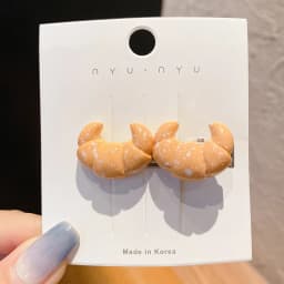 1/5pcs funny food hair clip for women; cute duck mouth clip; side bangs pizza hot dog bread popular hair pin