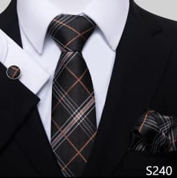 Fashion Brand Hot Sale Blue Plaid 8 cm Tie Pocket Squares Cufflink Set Necktie Men Wedding Accessories Fit Formal Party