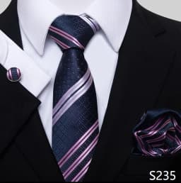 Fashion Brand Hot Sale Blue Plaid 8 cm Tie Pocket Squares Cufflink Set Necktie Men Wedding Accessories Fit Formal Party