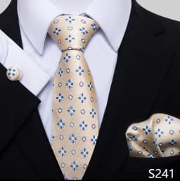 Fashion Brand Hot Sale Blue Plaid 8 cm Tie Pocket Squares Cufflink Set Necktie Men Wedding Accessories Fit Formal Party