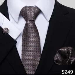 Fashion Brand Hot Sale Blue Plaid 8 cm Tie Pocket Squares Cufflink Set Necktie Men Wedding Accessories Fit Formal Party