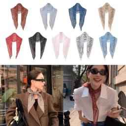 New Fashion Cashew Nut Silk Scarf Thin Bib Sunscreen Neckerchief Decoration High End Neck Clavicle Protection Spring Autumn