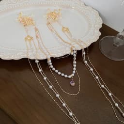 New Chinese Style Rhinestones Flower Hair Clips Imitation Pearl Long Tassel Hairpins Original Duckbill Clip Hanfu Accessories