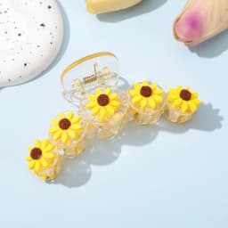 AWAYTR New Sunflower Hair Claw Clips for Women Sweet Large Shark Clip Hair Claw Crab Clamp Barrettes Hair Accessories