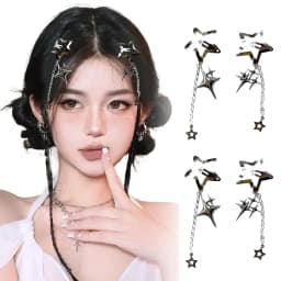 Star Hair Clips Cute Y2k Women's Accessories Durable Metal Glitter Snap Clips Hair Clips Star Bangs Clips Side Clips