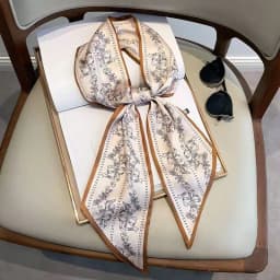 Fashion Bevel Print Hair Ribbon Silk Scarf Women Neck Tie Bag Scarfs Satin Silk Skinny Headscarves Ladies Headband Foulard Gift