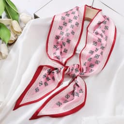 Fashion Bevel Print Hair Ribbon Silk Scarf Women Neck Tie Bag Scarfs Satin Silk Skinny Headscarves Ladies Headband Foulard Gift