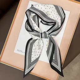 Fashion Bevel Print Hair Ribbon Silk Scarf Women Neck Tie Bag Scarfs Satin Silk Skinny Headscarves Ladies Headband Foulard Gift