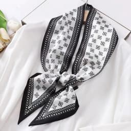 Fashion Bevel Print Hair Ribbon Silk Scarf Women Neck Tie Bag Scarfs Satin Silk Skinny Headscarves Ladies Headband Foulard Gift