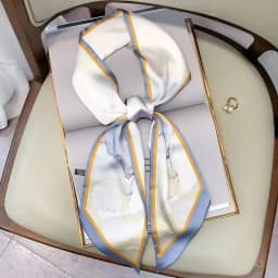 Fashion Bevel Print Hair Ribbon Silk Scarf Women Neck Tie Bag Scarfs Satin Silk Skinny Headscarves Ladies Headband Foulard Gift
