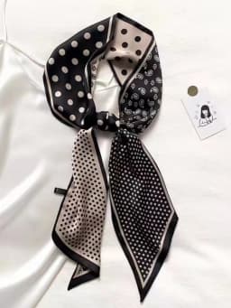 Fashion Bevel Print Hair Ribbon Silk Scarf Women Neck Tie Bag Scarfs Satin Silk Skinny Headscarves Ladies Headband Foulard Gift