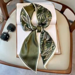 Fashion Bevel Print Hair Ribbon Silk Scarf Women Neck Tie Bag Scarfs Satin Silk Skinny Headscarves Ladies Headband Foulard Gift
